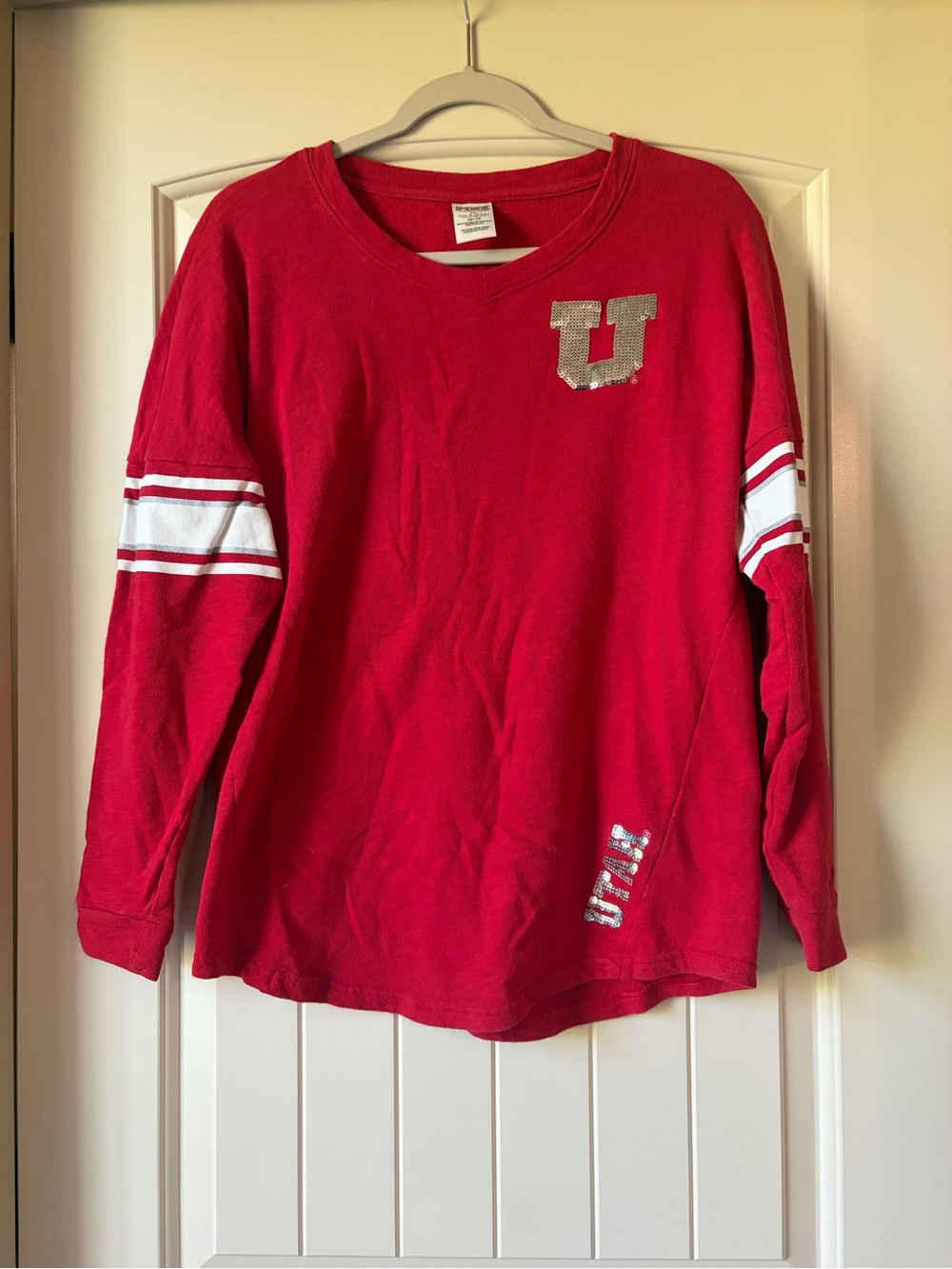 Victoria Secret Pink University of Utah Utes Long Sleeve Varsity Shirt
